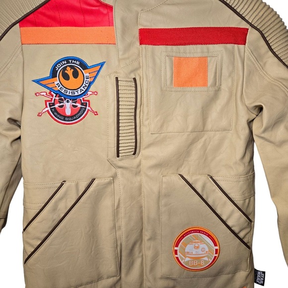 Disney Star Wars XWing Squadron Resistance Finn Pilot Faux Leather Coat 7/8 - Picture 2 of 10